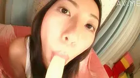 Brunette Babe Sucks Ripe Banana – Juicy Solo Blowjob Fun