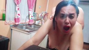 He fucks his stepmother hard in the kitchen instead of having breakfast.