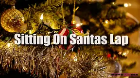 Naughty girl gets fucked on Santa's lap in a threesum