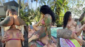 pussy eating marathon with busty babes elana & bianca