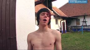 Chilling outside, fucking my horny cunt, but caught