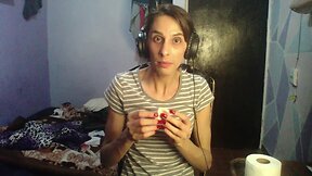 Removing makeup while masturbating