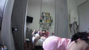 Milf POV Blowjob Video with Sexy Clothes, Fishnet Pantyhose and Ankle Boots with Cum in Mouth