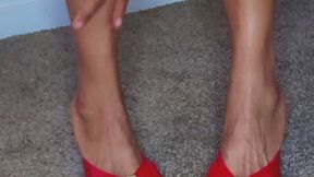 The Goddess Examines Her Stance — Precision and Poise in New Kitten Heels