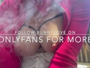 Artemisia Love smoking outdoor with her big tits and nipples out ( Bunnylove @ OnlyFans for more)