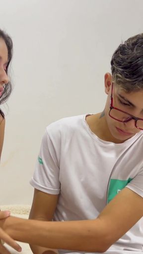 Come on shy stepbrother, I do show you how to fuck a real woman by the hard ass...   Clip 1