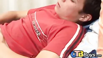Young Latino twink jerks off with dildo in solo masturbation
