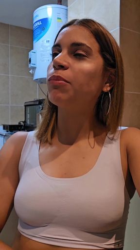 Amateur Couple Eating While Live Streaming