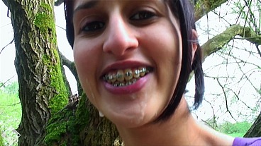 Dirty Dogging Teen Indian Slut Zarina Masood Fucks and Sucks In The Woods To Creamy Facial