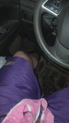 Using Pink Panties to Jerk off in My Car.