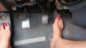 Using my bare feet to pump and accelerate car pedals (3)