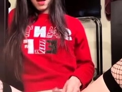 Bennie Bunny Masturbates In Fishnet Stockings