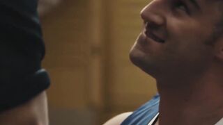 Locker Room Threesome - Hot Muscle Guys Fuck Hard Core Action