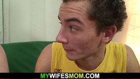 Big boobs mother-in-law pleases him