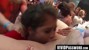 Group of party bombshells fuck and lick massive cocks
