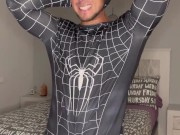 Spiderman boy gym cum without hands, onlyfans guy