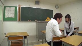 Hibiki Otsuki Seduces Teacher with Blowjob in Classroom - Naughty Student Fantasy