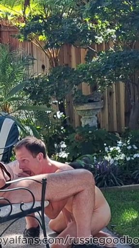Stepdaddy Jay Taylor Gets Backyard Blowjob