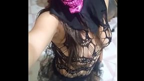 Latinas get freaky in witch costumes, masks, and lingerie for horny&#x1F975; Halloween booty.