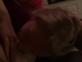 Blonde with beautiful ass blow dick on camera