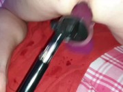 Mike getting fucked in chastity by the fucking machine.