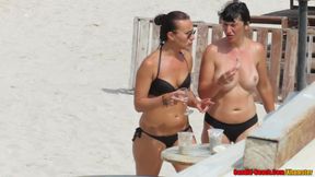 Nice Tits Bikini beach Teens Tanning Topless Voyeur HD Video