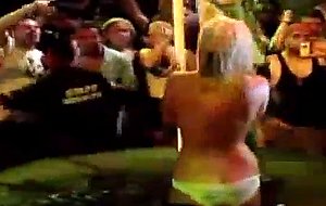 Last round wet t-shirt contest filmed from the audience