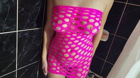 Little cute virgin in shower is very Horny