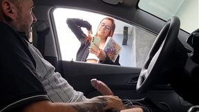 Risky masturbation in public for hottie on the street!