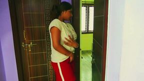 Husband came house after long time and readily started to fuck his wife, his sister in law seeing this through open door.