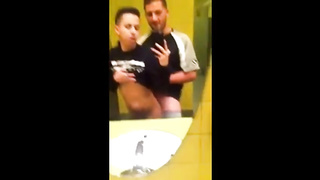 Two twinks fucking in public toilet after practice