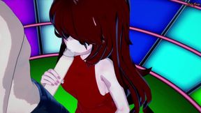 Girlfriend sucking dick in front of a crowd and swallowing his cum. Friday Night Funkin Hentai