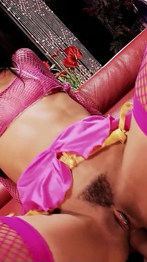 Thrilling moment from &quot;Anal and DP FFM 3Some Sexy with two Small strippers with Client in the Club&quot;