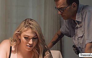 Busty ts aspen brook have anal sex with inspector chad