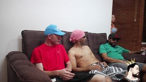 This Red head Slut Begged to get banged by three latino dudes