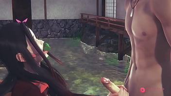 Demon Slayer Hentai Nezuko handjob