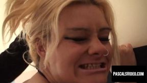 Dominated blonde loves getting hard cock in her mouth