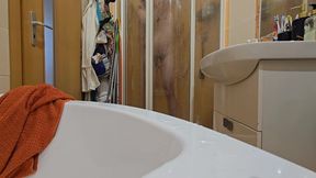 Hairy Guy Taking a Shower at His Female Friend’s Place