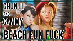 Chun li and Cammy Beach Fun Fuck