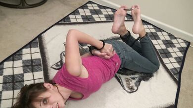 Handcuffed, shackled, and in TOE CUFFS!