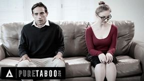 Comely Jake Adams and Gracie May Green at glasses scene