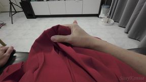 Sissykanisa in Red Skirt Play Whit Her Clit Until Cum