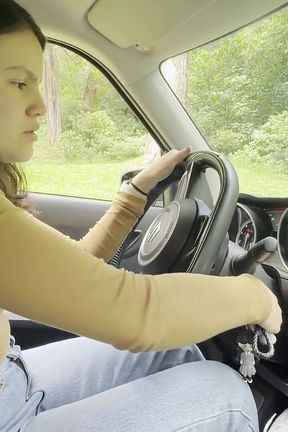 We Get Excited by Hearing the Sound of the Car, Kissing, Touching Each Other&#039;s Breasts and Having Orgasms.