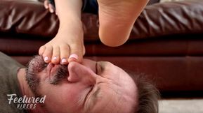 Lay down at my feet so that I can slap you with them