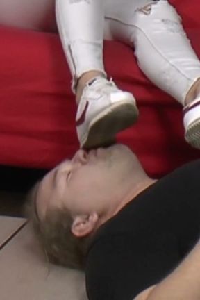 Evangelie Gets Her Shoes Cleaned and Smokes