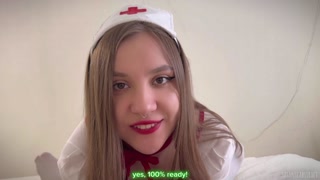 Deep therapy from playful nurse in gloves! For good health only need mouth and ass