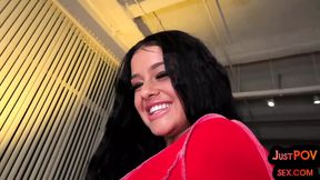 POV bigass busty pierced babe shakes big butt on stiff cock