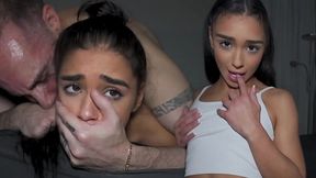 Petite amateur teen shakes with pleasure during hardcore 1 on 1 and 2 on 1 action