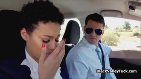 Driving Instructor devours sexy black coed's ass and fecks her honeyed cunny