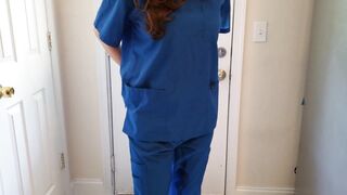 Nurse Wetting her Scrubs